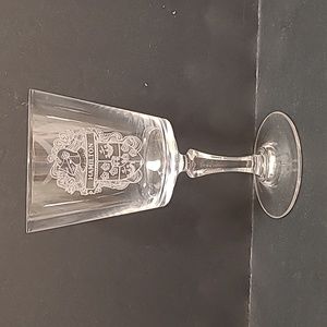 Hamilton Crest and Coat of Arms Crystal Wine Glass